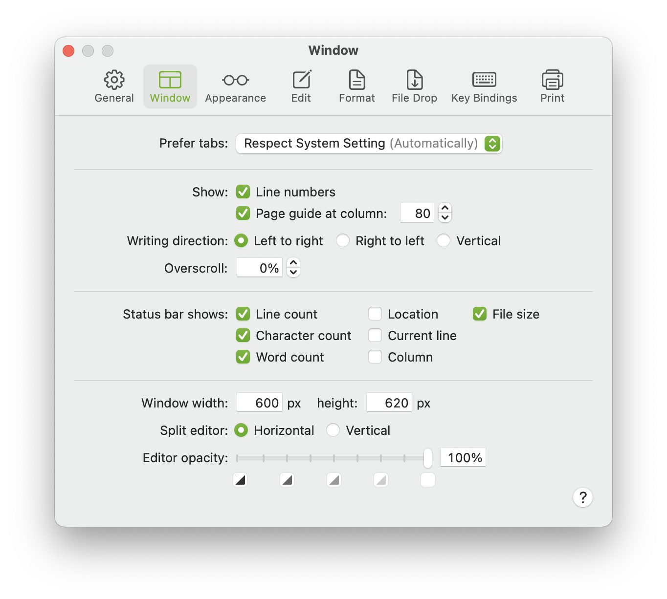 count words in text editor for mac