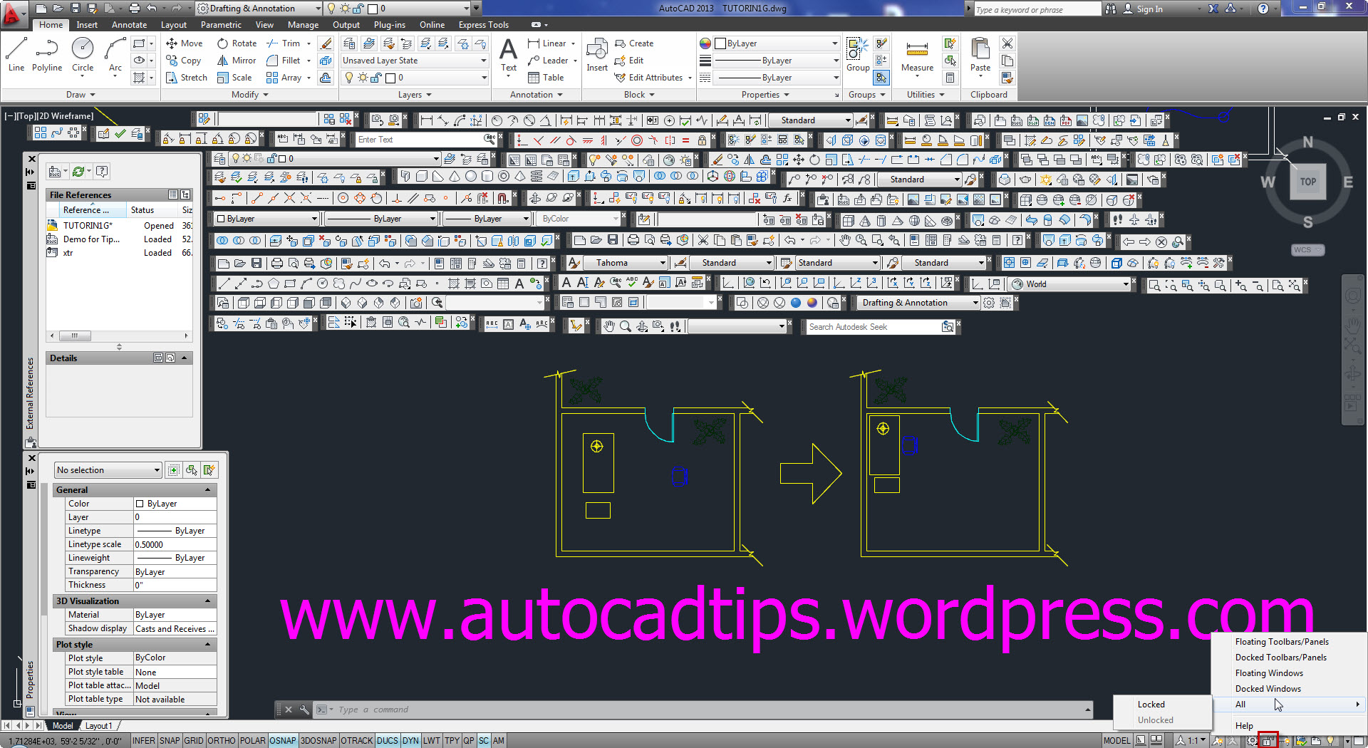 insert a xref into paper space in autocad lt for mac